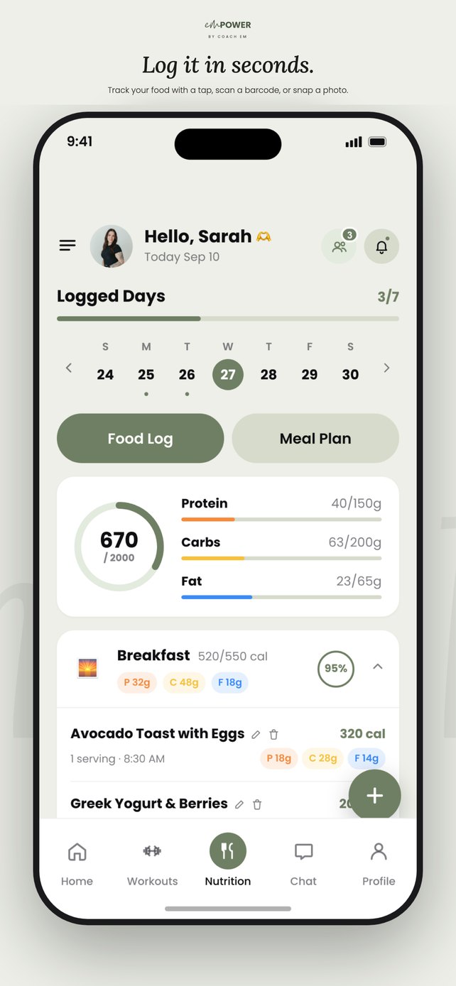 Empower by Coach Em app screen 4