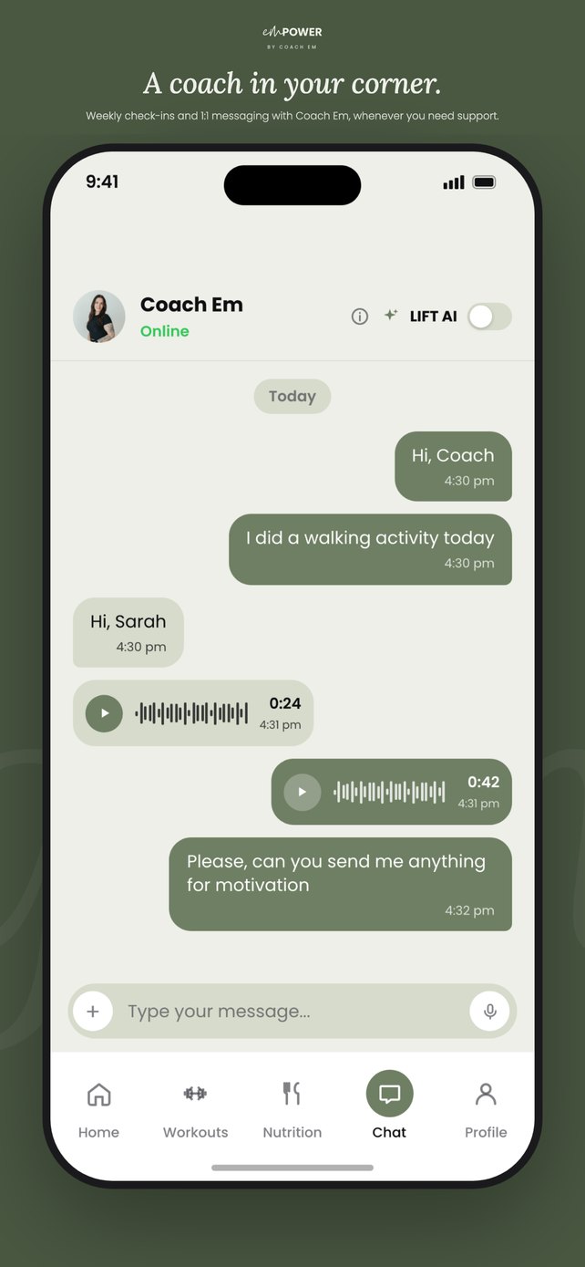 Empower by Coach Em app screen 5