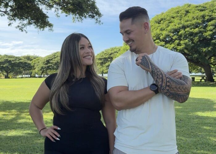 Britt and Kimo of HonourFit in a park in Hawaii