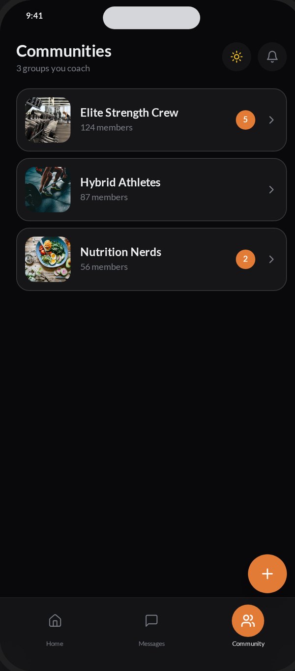 Coach app communities list
