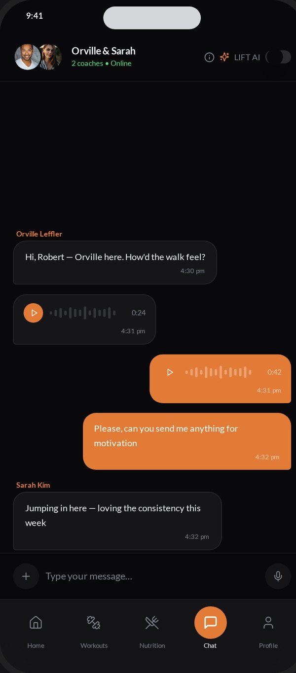 Client chat in the app